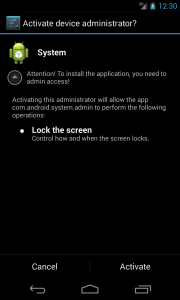 OBAD asking device admin permission